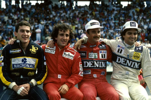 Senna, Prost, Mansell a Piquet