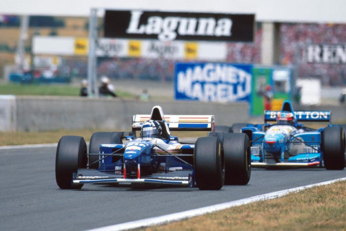Damon Hill a Michael Schumacher, 1995