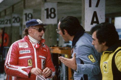 Niki Lauda a Mauro Forghieri, Německo 1977