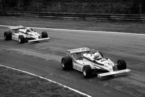 Rene Arnoux a Alain Prost, Renault RE30, 1981