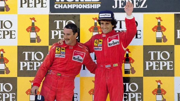 Nigel Mansel a Alain Prost, 1990